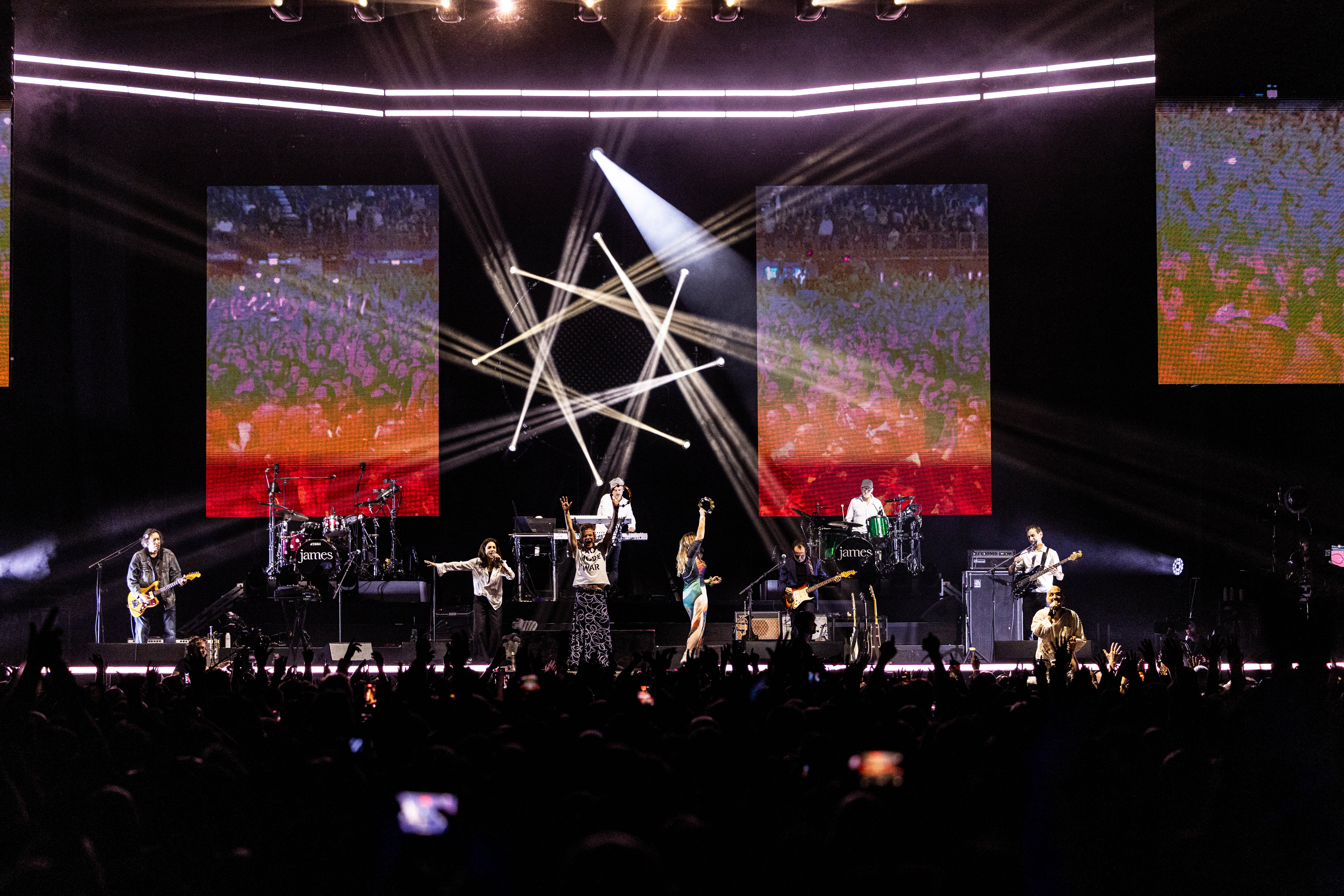 James performing live on stage